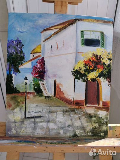 На заказ Картина маслом на холсте городской пейзаж