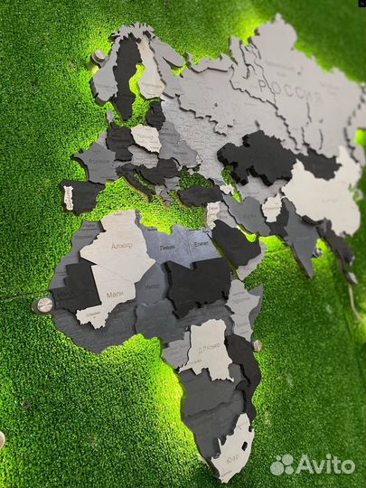 Карта мира интерьерная