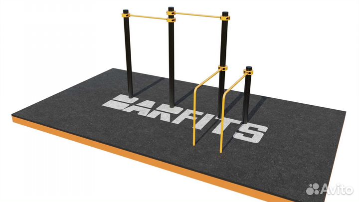 Двойной турник С гнутыми брусьями свс-79 76мм мет