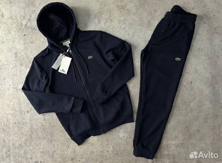 Спортивный костюм Lacoste синий premium мужской