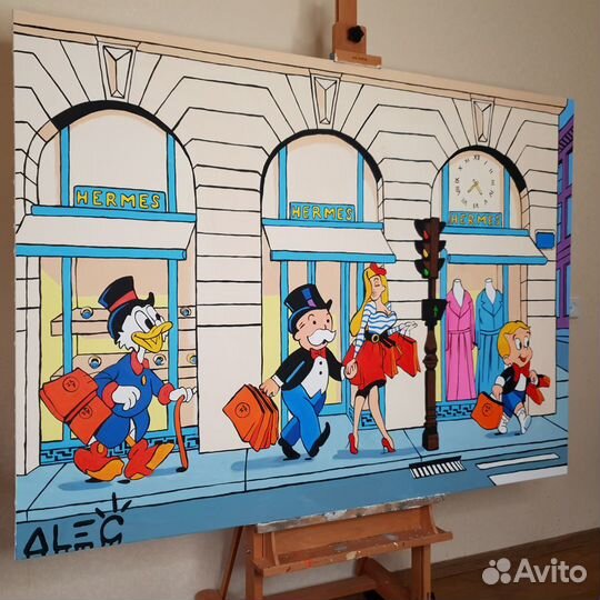 Картины Alec Monopoly Скрудж Дак печать на холсте