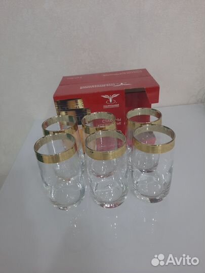 Набор стаканов Гусь хрустальный