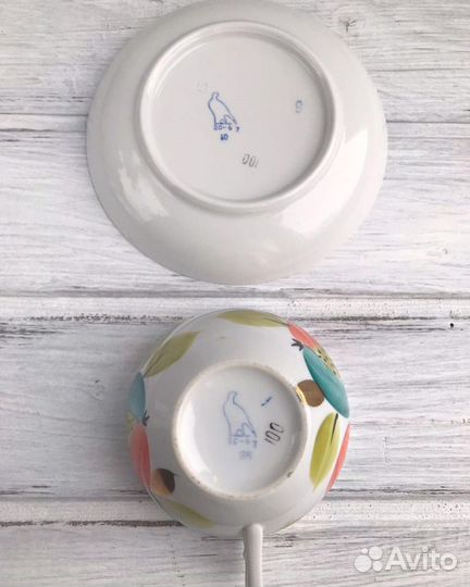 Сервиз Дулево Яблоки пара оранжевые листья