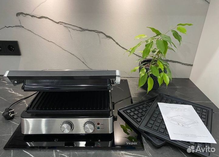 Электрогриль 2 в 1 новый