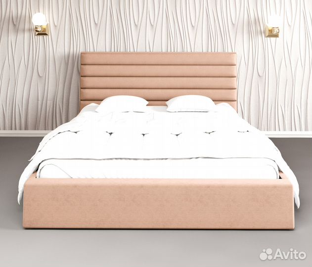 Кровать 140 x 200 комфортные удобные с изголовьем