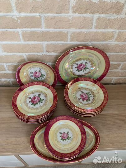 Столовый сервиз ГДР Fortuna Eisenberg «Роза» 1960