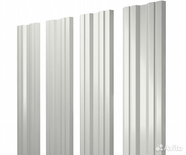 Штакетник Twin с прямым резом 0,5 Satin RAL 9003 сигнальный белый, 1.00 м