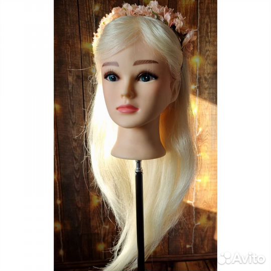 Голова манекен натуральные волосы