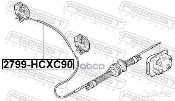 Тросик замка капота volvo XC90 2003- 2799-hcxc90