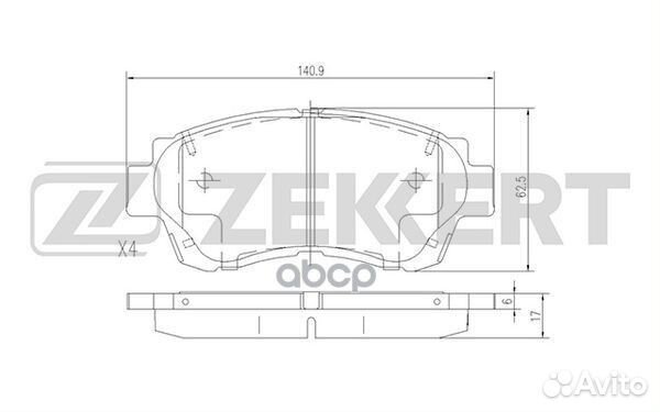 Колодки торм. диск. передн. Lexus LS 400 (F20)