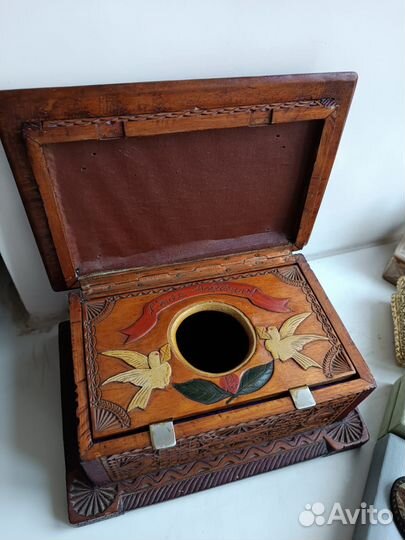 Шкатулка стиль Абрамцево старинная, винтаж, антикв