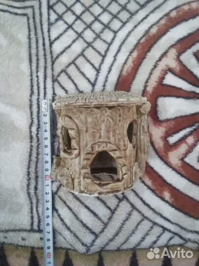 Домик, грот, растения для рыб