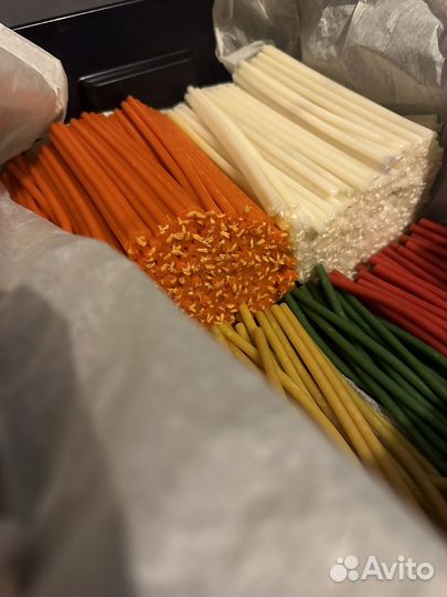 Свечи восковые цветные