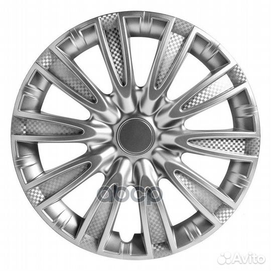 Колпаки колесные 15 Торнадо, серебристый, карбон