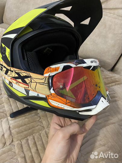 Кроссовый шлем ataki с очками