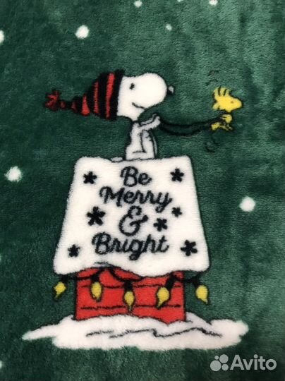 Плед новый с надписью «Будь счастлив»