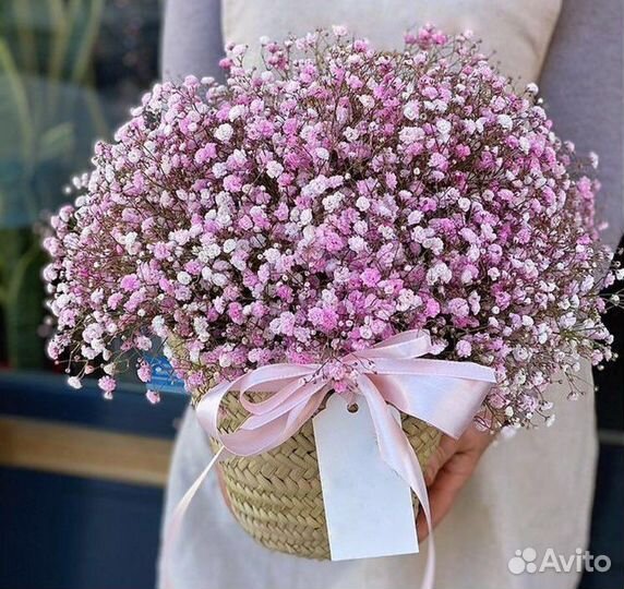 Букет из гипсофилы, радужна гипсофила, доставка