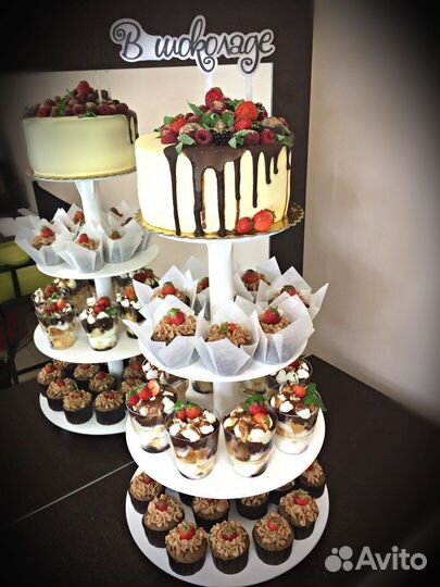 Аренда многоярусной подставки для торта, капкейков