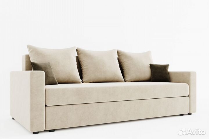 Диван прямой Олимп-1 (ппу) с ножками-кубышками