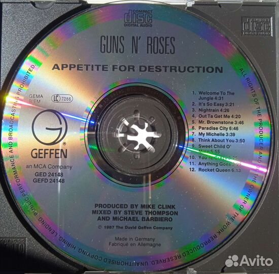 CD Guns N' Roses - Appetite For Destruction (1987)