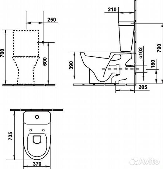 Унитаз-компакт Villeroy & Boch Hommage 666210R1