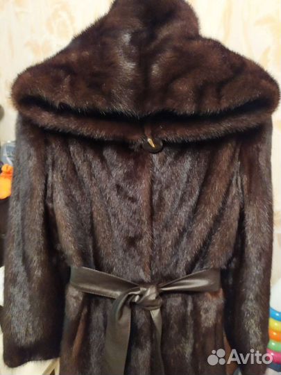 Шуба норковая с капюшоном