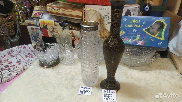 СССР хрустальные графины ваза серебро 875