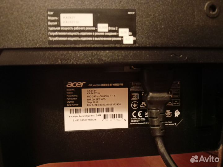 Монитор Acer KA242Ybi 23.8