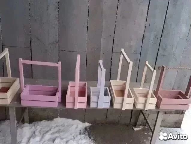 Ящики деревянные, из фанеры, декоративные