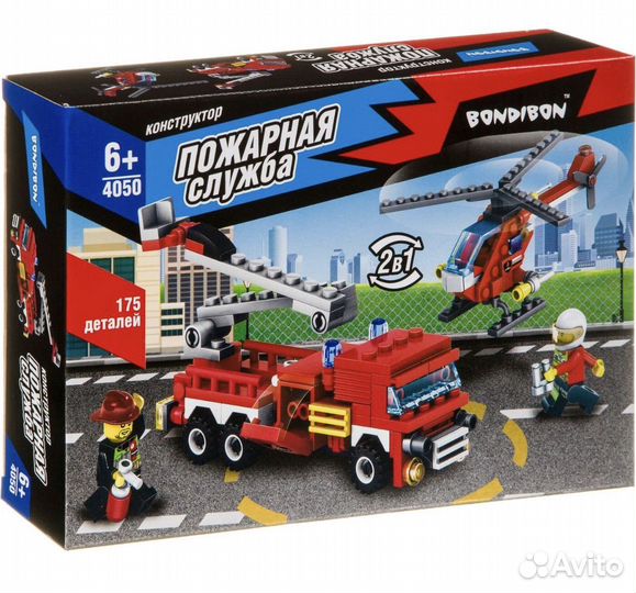 Конструктор bondibon пожарная служба вв4050