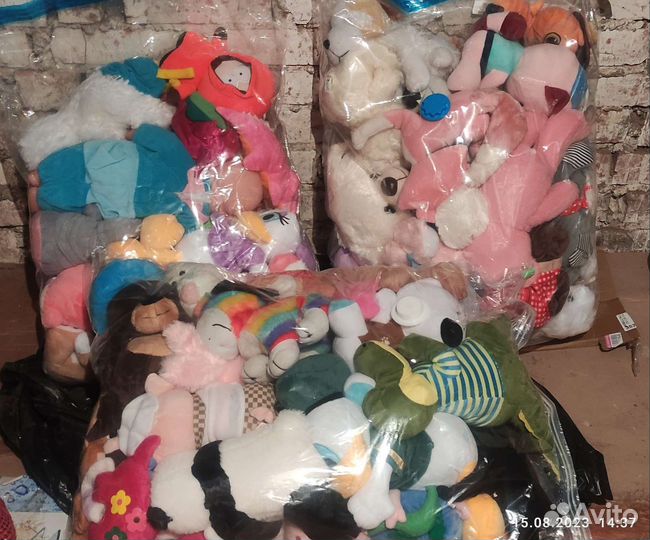 Детские игрушки мягкие новые и б/у. 3 вакуумных