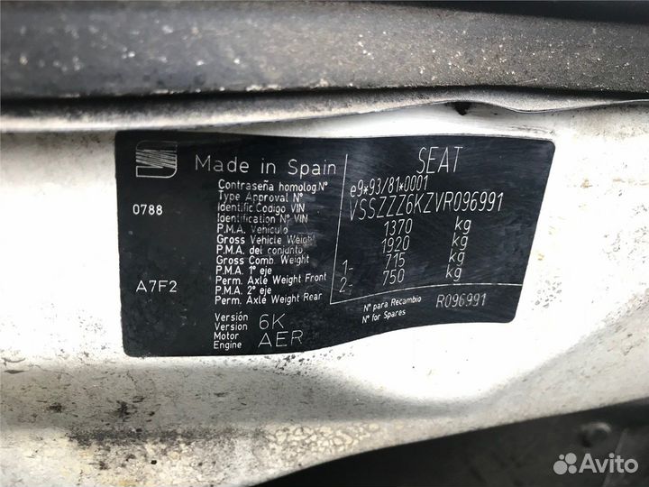 Разбор на запчасти Seat Ibiza 2 1993-1999