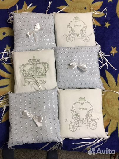 Бортики в детскую кроватку 12 подушек