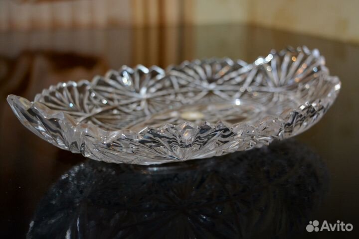 Блюдо для сервировки хрустальное