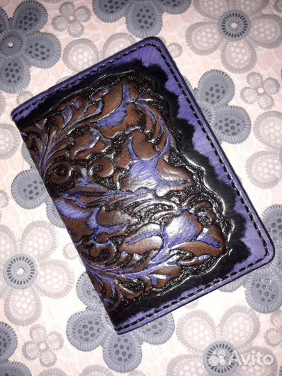 Обложка для документов. (нат. кожа, ручная работа)