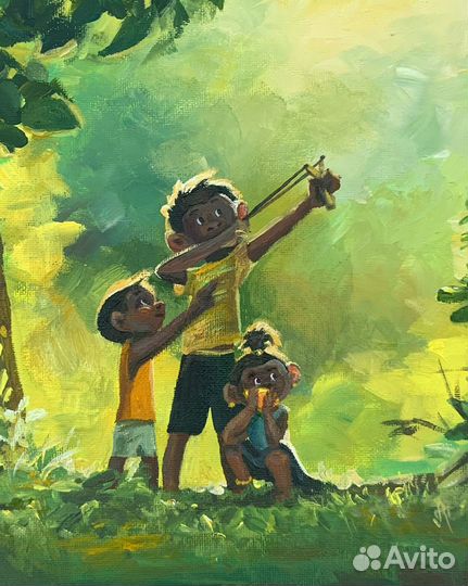 Интерьерная картина в детскую - Обезьянки