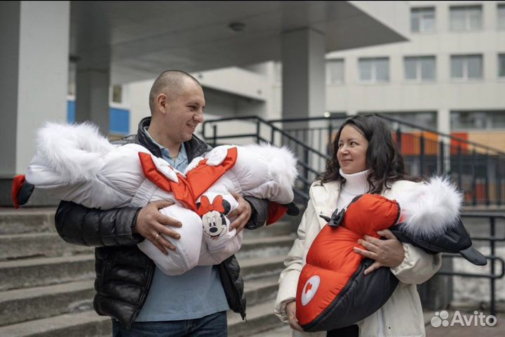 Зимний конверт на выписку для двойняшек