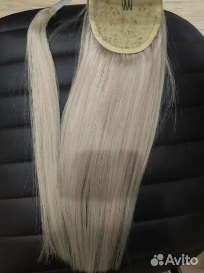 Хвост шиньон блонд волосы натуральные