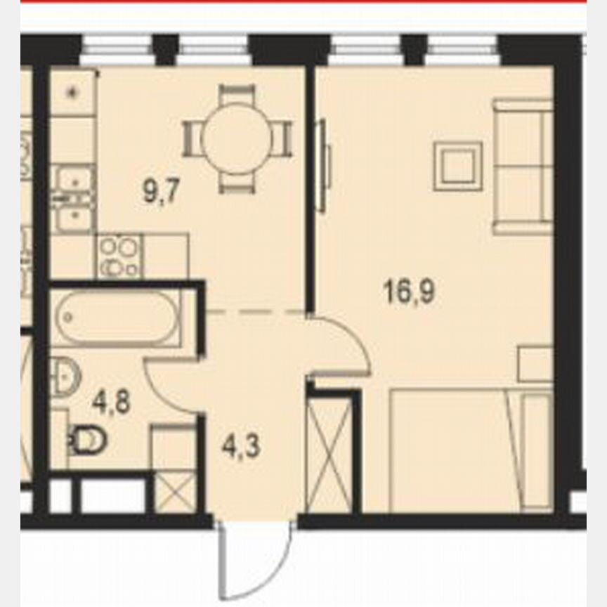 1-к. квартира, 35,7 м², 8/30 эт.