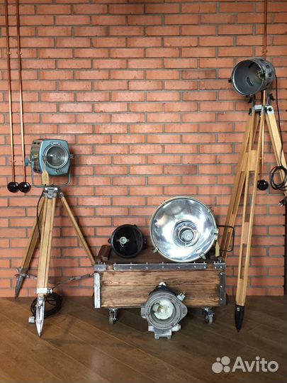 Торшеры лофт СССР на треноге от