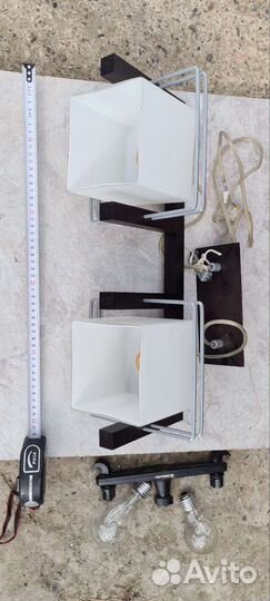 Люстра потолочная, светильник венге 2 плафона