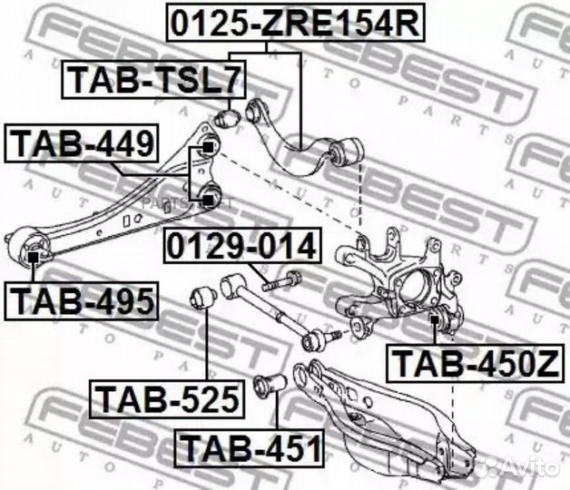 Febest 0129-014 болт с эксцентриком\ Toyota Auris