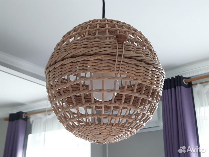 Абажур плетеный подвесной