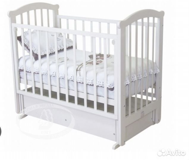 Кроватка Можга с маятником и ящиком+матрасик