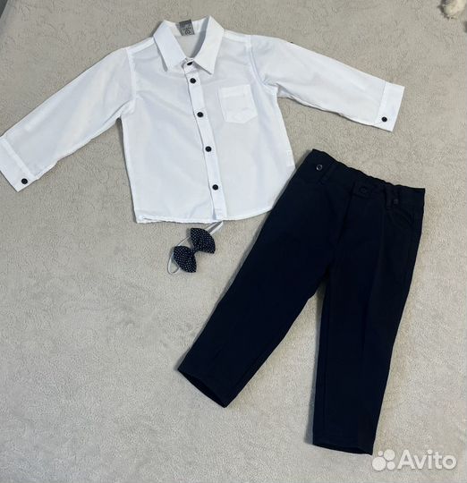 Костюм: рубашка, брюки, бабочка 98-104