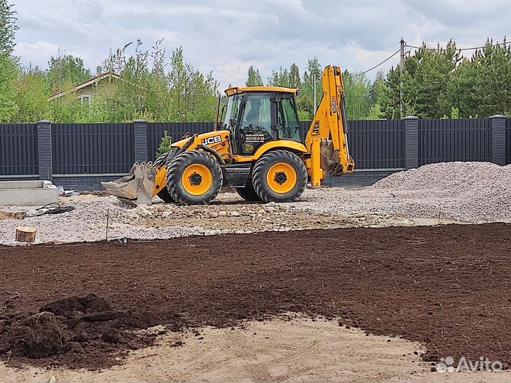 Отсыпка участка, планировка, озеленение