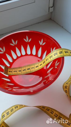 Ваза конфетница красный хрусталь СССР