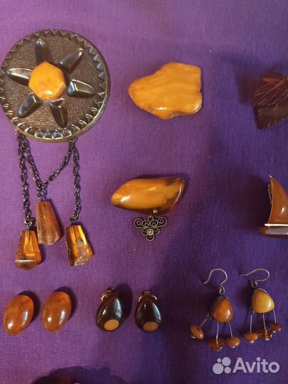 Винтажные янтарные украшения