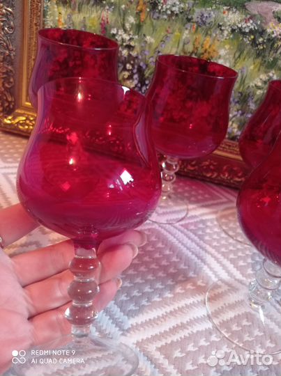 Бокалы рубиновое стекло СССР