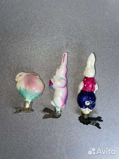 Елочные игрушки, СССР, заяц, кролик